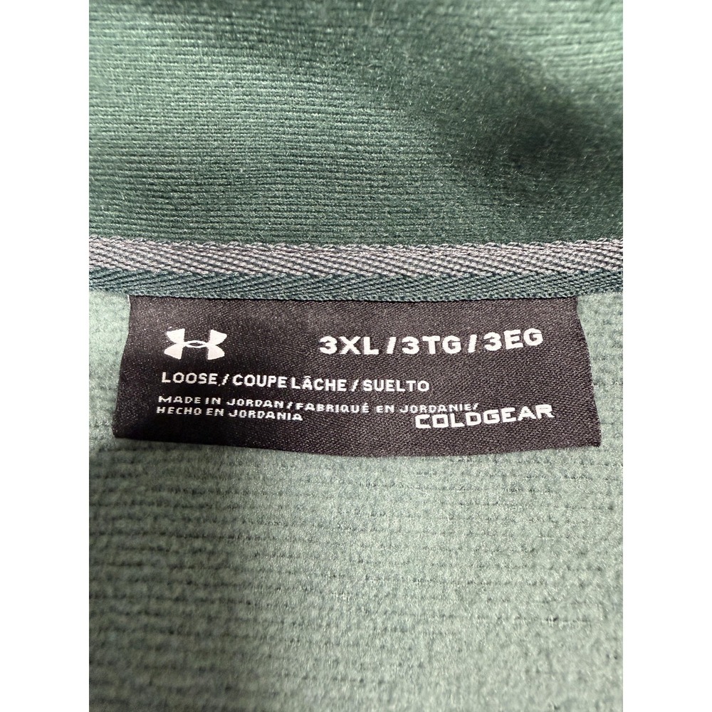 Under Armour Sweatshirt Mens 3XL Green Fleece 1/4 Zip ColdGear Pullover Logo - Picture 4 of 8